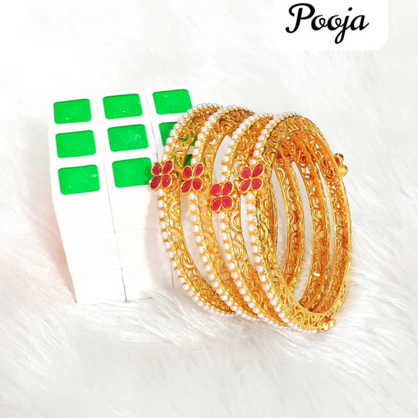 Pooja Bangles Gold Plated  Bangle Set