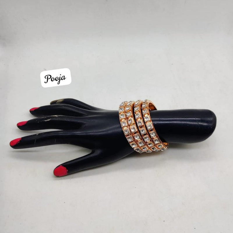 Pooja Bagles Rose Gold Plated Bangles Set