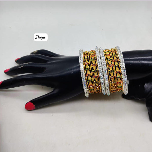 Pooja Bagles 2 tone Plated Bangles Set