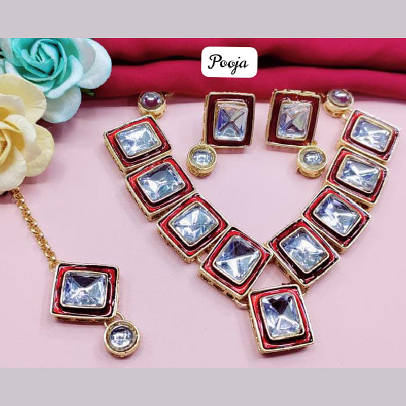 Pooja Bangles Crystal Necklace Set