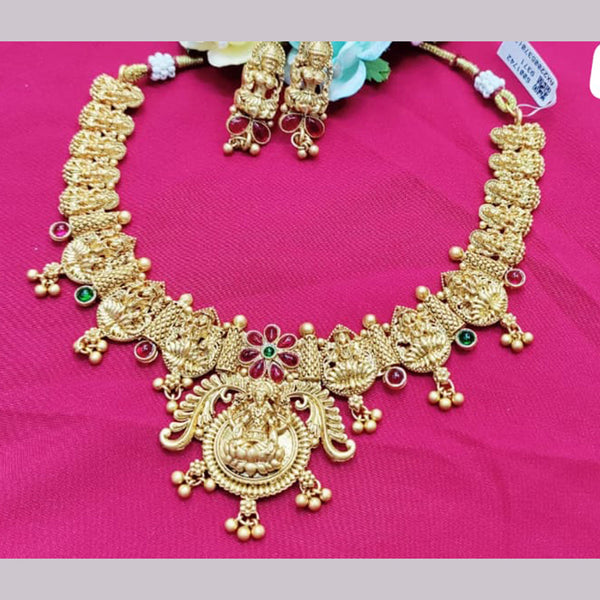 Pooja Bagles Gold Plated Temple Necklace Set