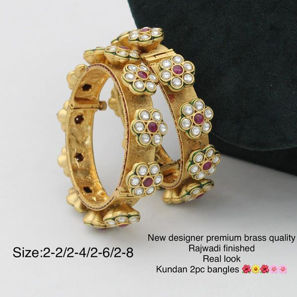 Pooja Bangles Gold Plated Pota Stone Bangles Set