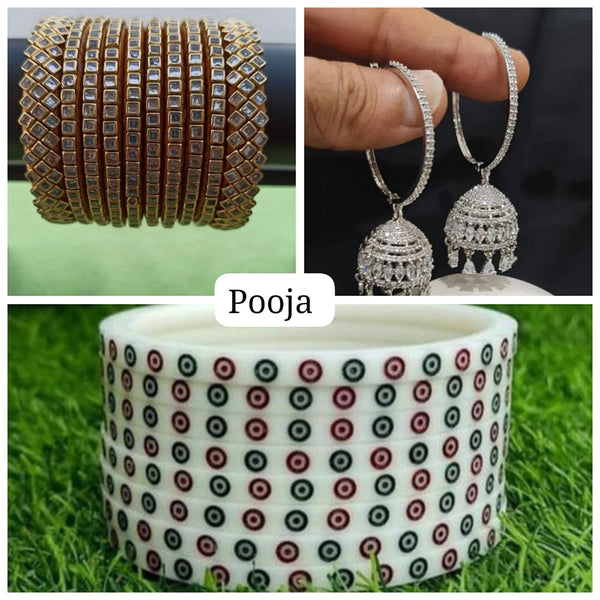 Pooja Bangles Gold Plated Jewellery Combo