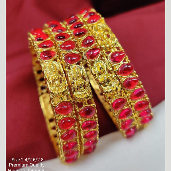 Pooja Bangles Gold Plated Pota Stone Bangles Set