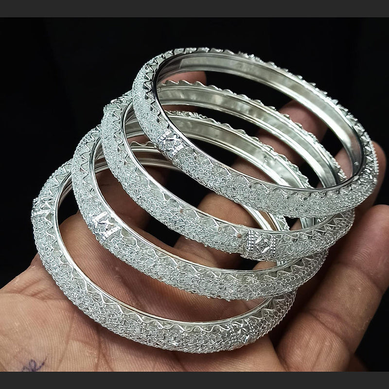 Pooja Bangles Silver Plated Bangles Set