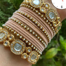 Pooja Bangles Gold Plated Kundan and Velvet Bangles Set