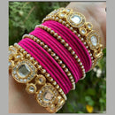 Pooja Bangles Gold Plated Kundan and Velvet Bangles Set