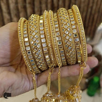 Pooja Bangles Gold Plated Mirror Bangles Set