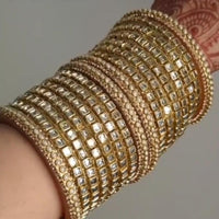 Pooja Bangles Gold Plated Mirror Bangles Set