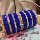 Pooja Bangles Gold Plated Kundan And Velvet Bangles Set