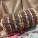 Pooja Bangles Gold Plated Kundan And Velvet Bangles Set