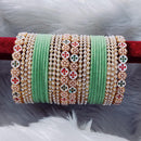 Pooja Bangles Meenakari And Pearl Velvet Bangles Set