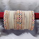 Pooja Bangles Meenakari And Pearl Velvet Bangles Set