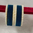 Pooja Bangles Velvet And Pearl Bangle Set