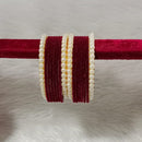 Pooja Bangles Velvet And Pearl Bangle Set