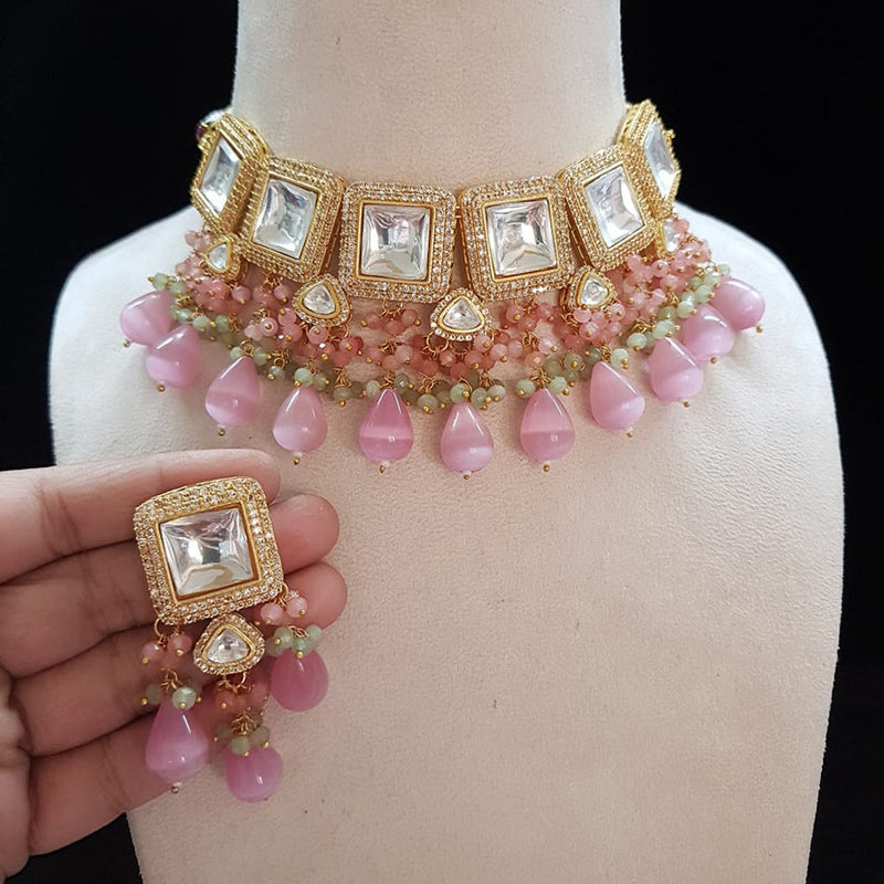 Shubhratnam Jewellers Gold Plated Kundan Necklace Set