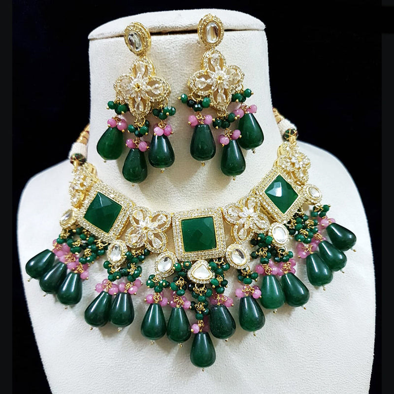 Shubhratnam Jewellers Gold Plated AD Necklace Set