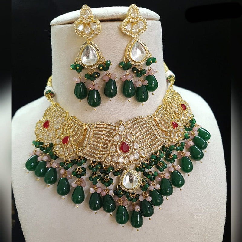 Shubhratnam Jewellers Gold Plated Kundan Necklace Set