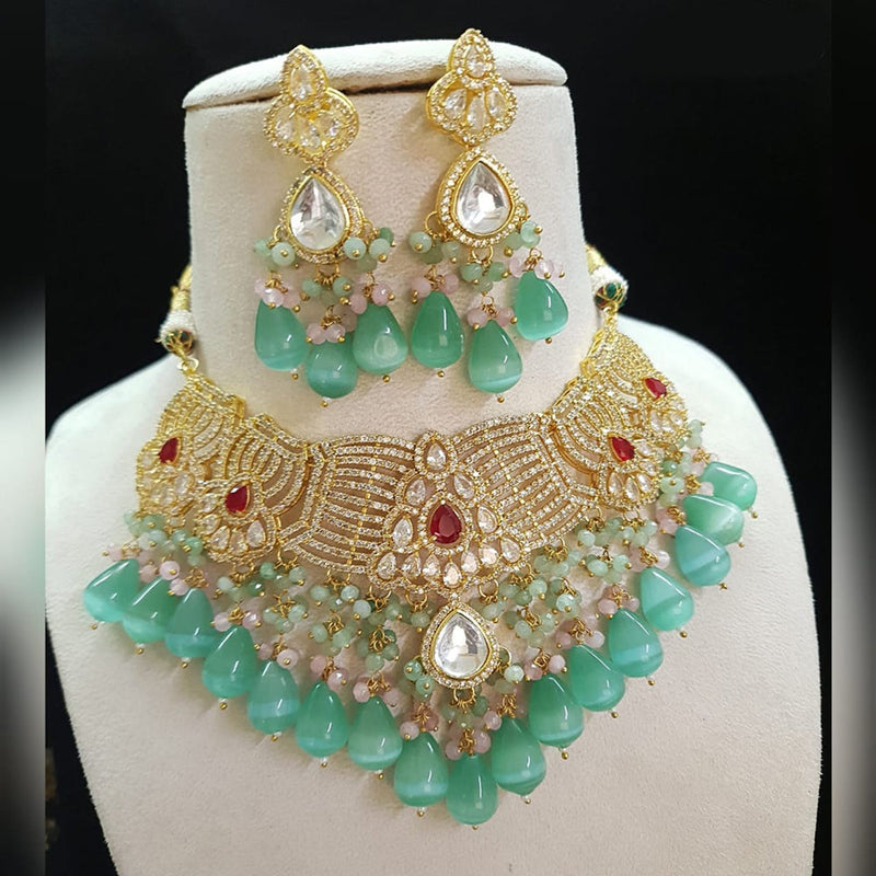 Shubhratnam Jewellers Gold Plated Kundan Necklace Set