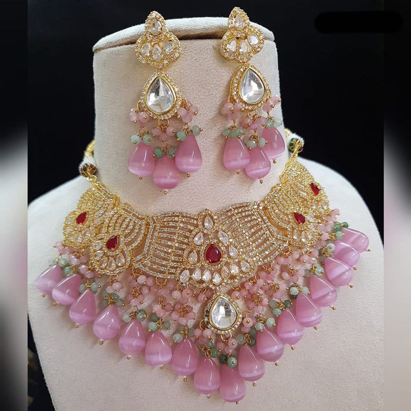 Shubhratnam Jewellers Gold Plated Kundan Necklace Set