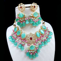 Shubhratnam Jewellers Gold Plated AD Necklace Set