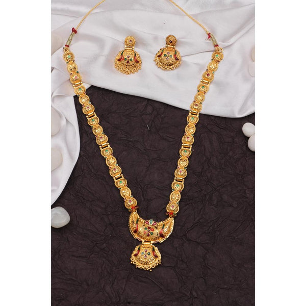 Bhavi Jewels Gold Plated Meenakari Long Necklace Set