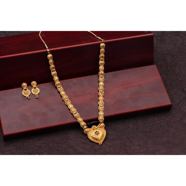 Bhavi Jewels Gold Plated Meenakari Long Necklace Set