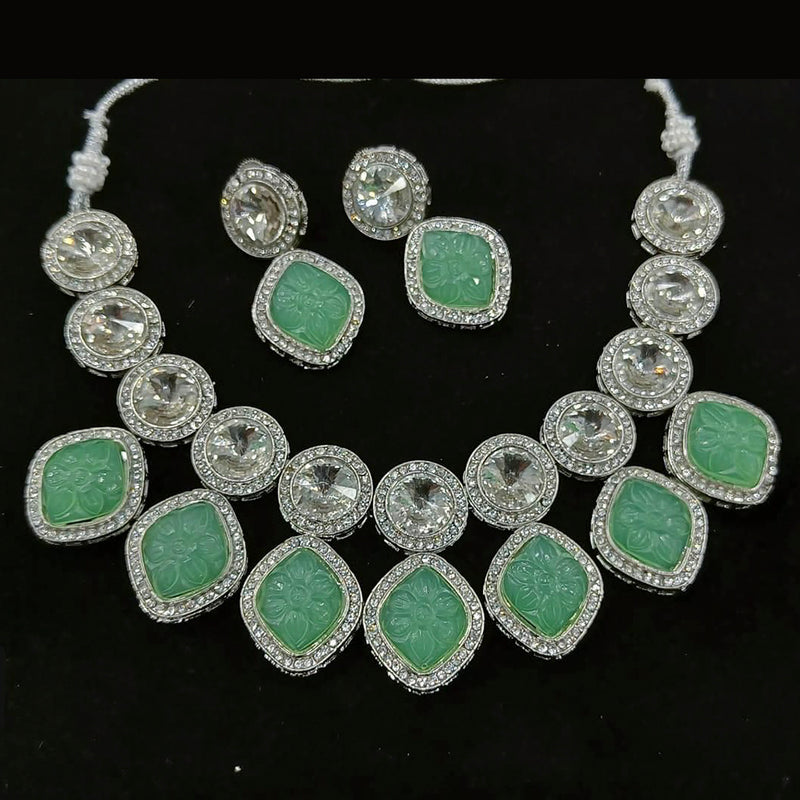 Kayaa Fashion Silver Plated Crystal Stone Necklace Set