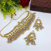 Heera Jewellers Gold Plated Kundan Stone Necklace Set