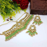 Heera Jewellers Gold Plated Kundan Stone Necklace Set