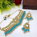 Heera Jewellers Gold Plated Kundan Stone Necklace Set