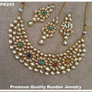 Heera Jewellers Gold Plated Kundan Stone Necklace Set