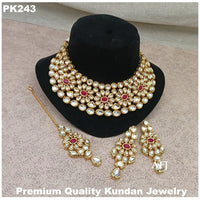 Heera Jewellers Gold Plated Kundan Stone Necklace Set