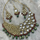 Heera Jewellers Gold Plated Kundan Stone Necklace Set