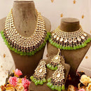 Heera Jewellers Gold Plated Kundan Stone & Beads Bridal Set