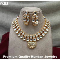 Heera Jewellers Gold Plated Kundan Stone Choker Necklace Set