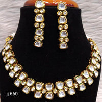 Heera Jewellers Gold Plated Kundan Stone Choker Necklace Set