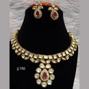 Heera Jewellers Gold Plated Kundan Stone Choker Necklace Set