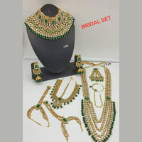 Heera Jewellers Gold Plated Kundan Stone & Beads Bridal Set