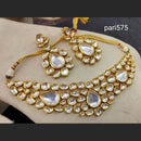 Heera Jewellers Gold Plated Kundan Stone Choker Necklace Set