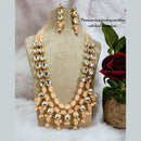 Heera Jewellers Gold Plated Kundan Stone & Beads Necklace Set