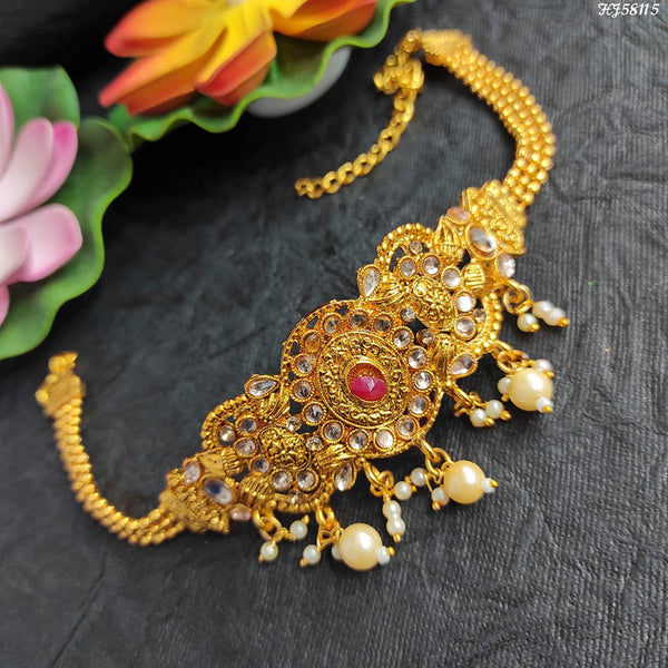 Heera Jewellers Gold Plated Kundan Stone Bajuband