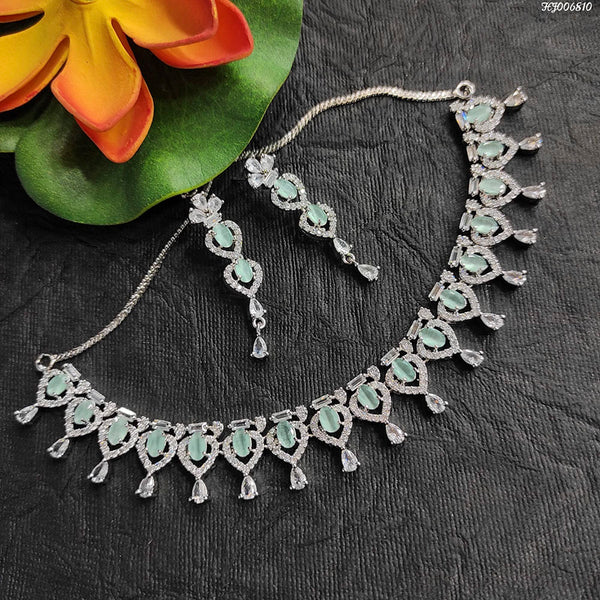 Heera Jewellers American Diamond Stylish Fancy Necklace Set