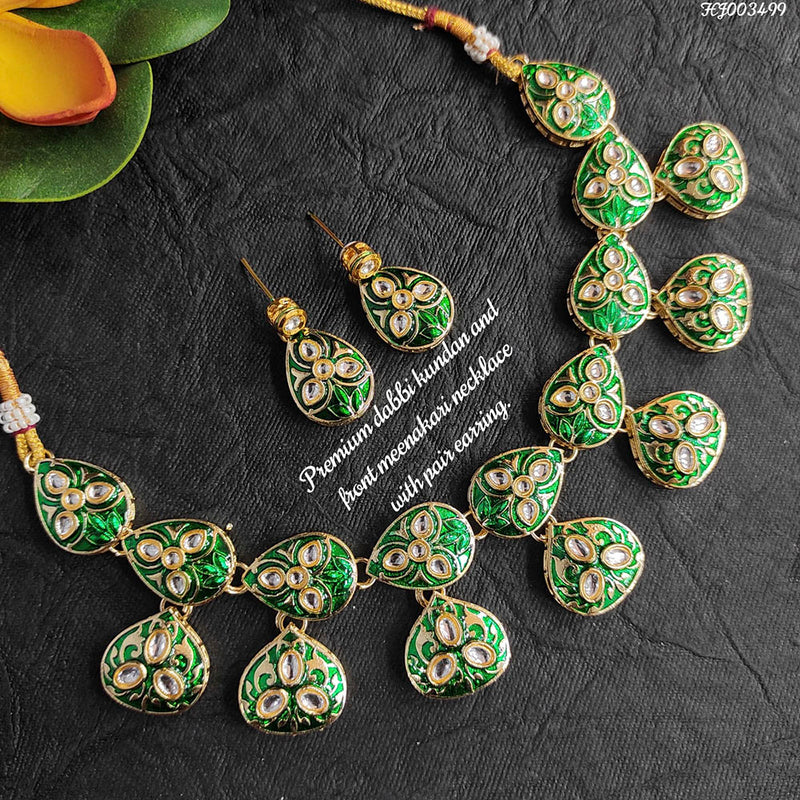 Heera Jewellers Kundan Stone & Meenakari Necklace Set