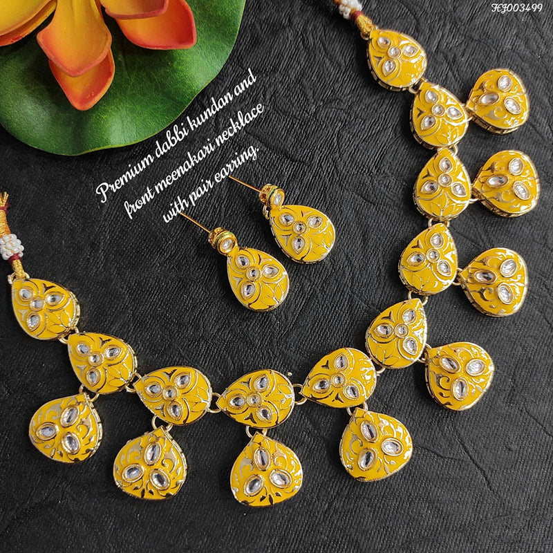 Heera Jewellers Kundan Stone & Meenakari Necklace Set