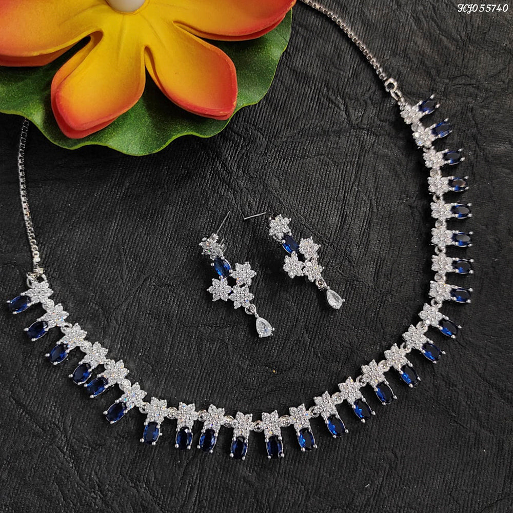 Heera Jewellers American Diamond Stylish Fancy Necklace Set