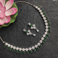 Heera Jewellers American Diamond Stylish Fancy Necklace Set