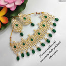 Heera Jewellers Gold Plated Kundan Stone Choker Necklace Set