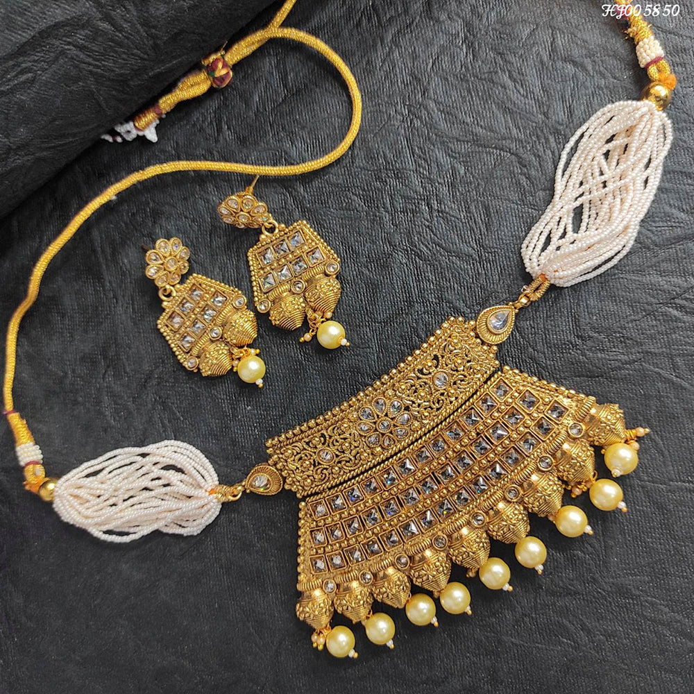 Heera Jewellers Crystal Stone Choker Necklace Set