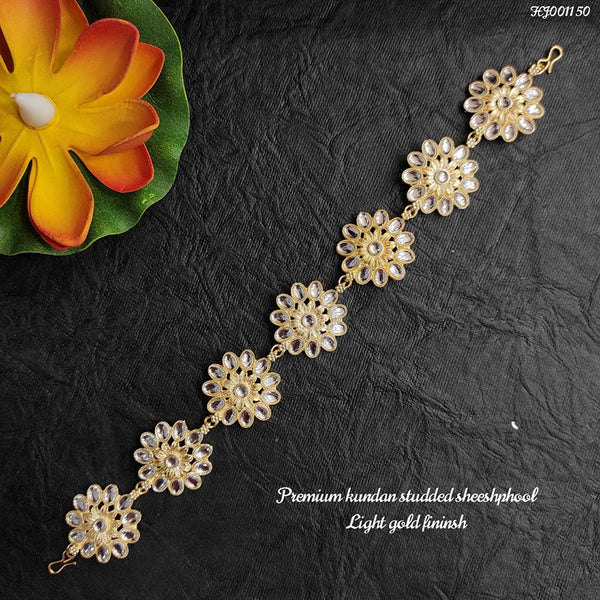 Heera Jewellers Gold Plated Kundan Designer Sheeshphool/ Head Band
